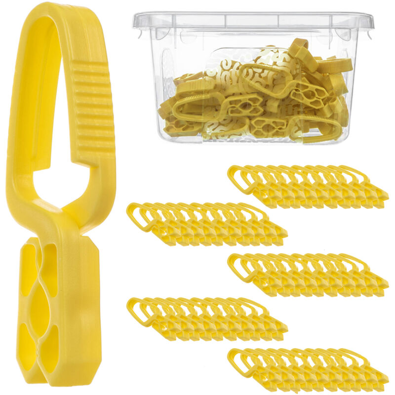 foto del prodotto kadax confezione da 50 mollette per bucato in plastica resistente, clip per calzini colorate, mollette per bucato resistenti al vento, per uso