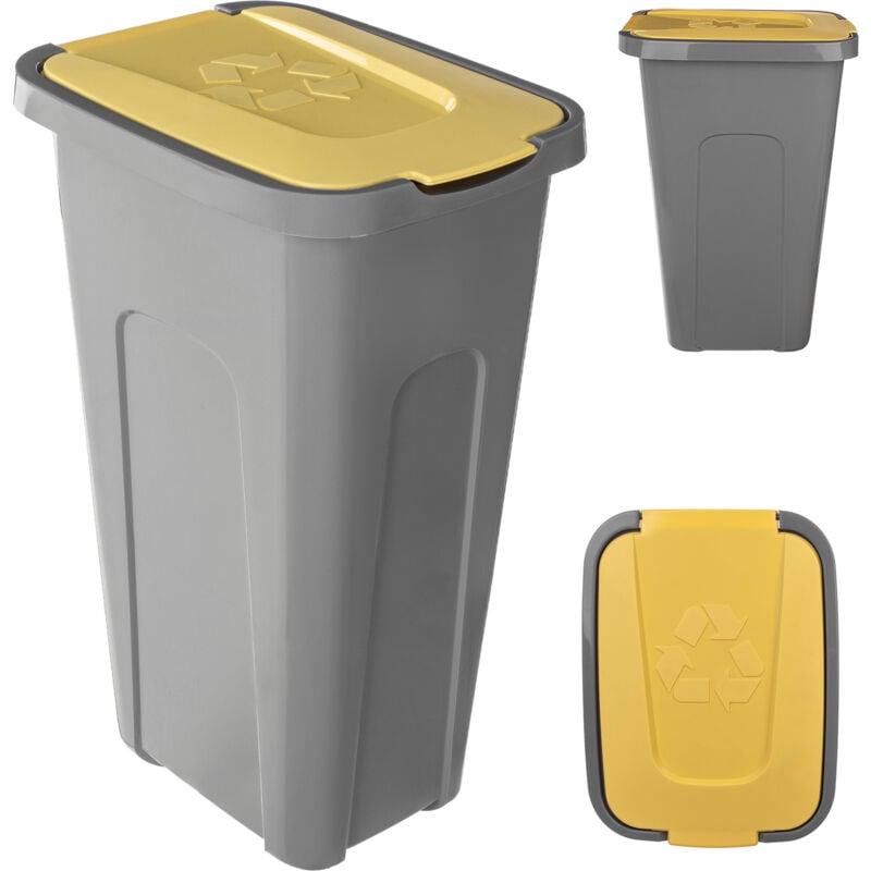foto del prodotto kadax contenitore per rifiuti per la segregazione, bidone della spazzatura da 30 litri con coperchio