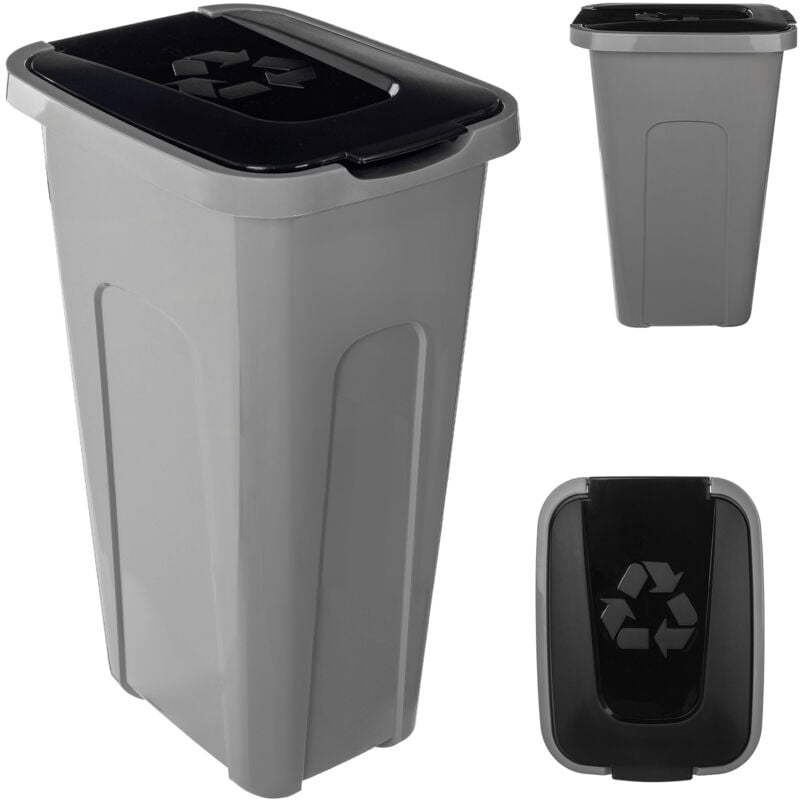 foto del prodotto kadax contenitore per rifiuti per la segregazione, bidone della spazzatura da 30 litri con coperchio