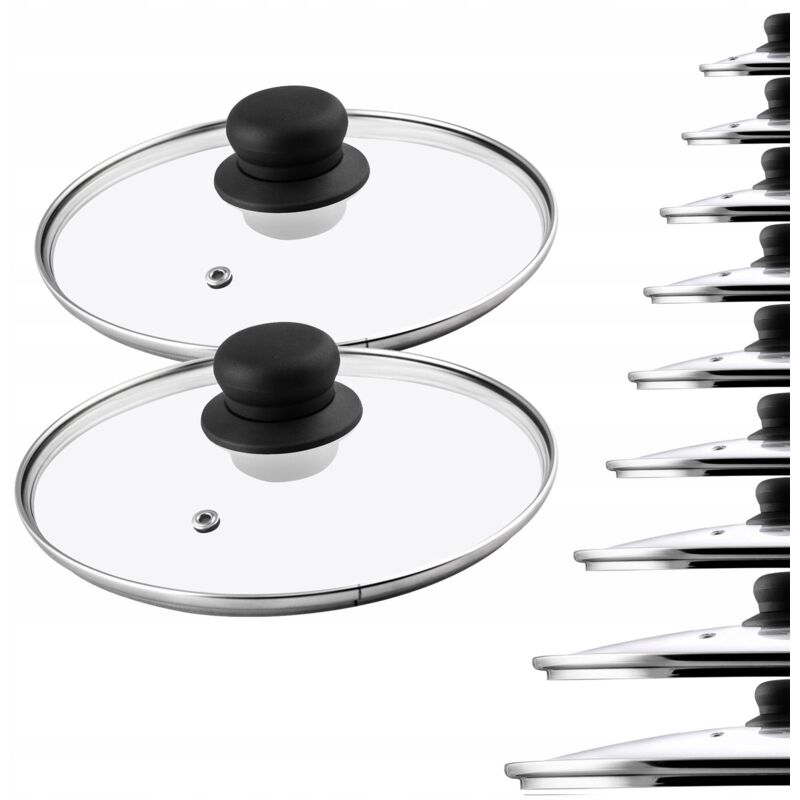 foto del prodotto kadax coperchio in vetro 20 cm resistente al calore universale 2 pz
