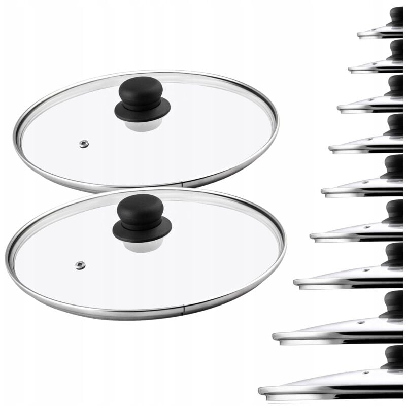 foto del prodotto kadax coperchio in vetro 30 cm resistente al calore universale 2 pz