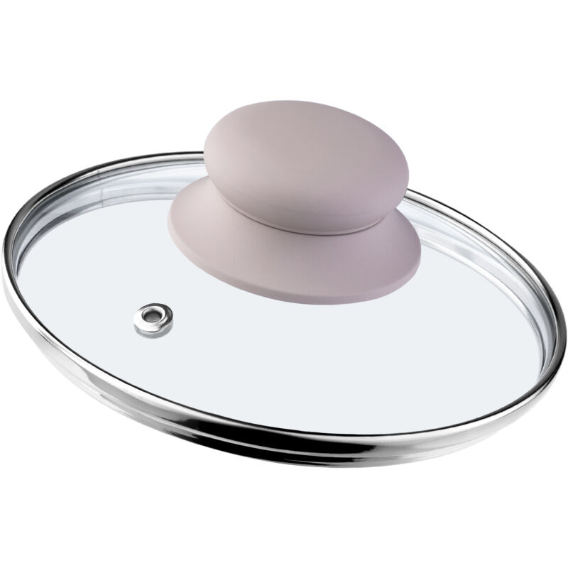 foto del prodotto kadax coperchio in vetro con manico in silicone e anello di ventilazione, accessorio da cucina per padelle, pentole e padelle beige, 14 cm 
