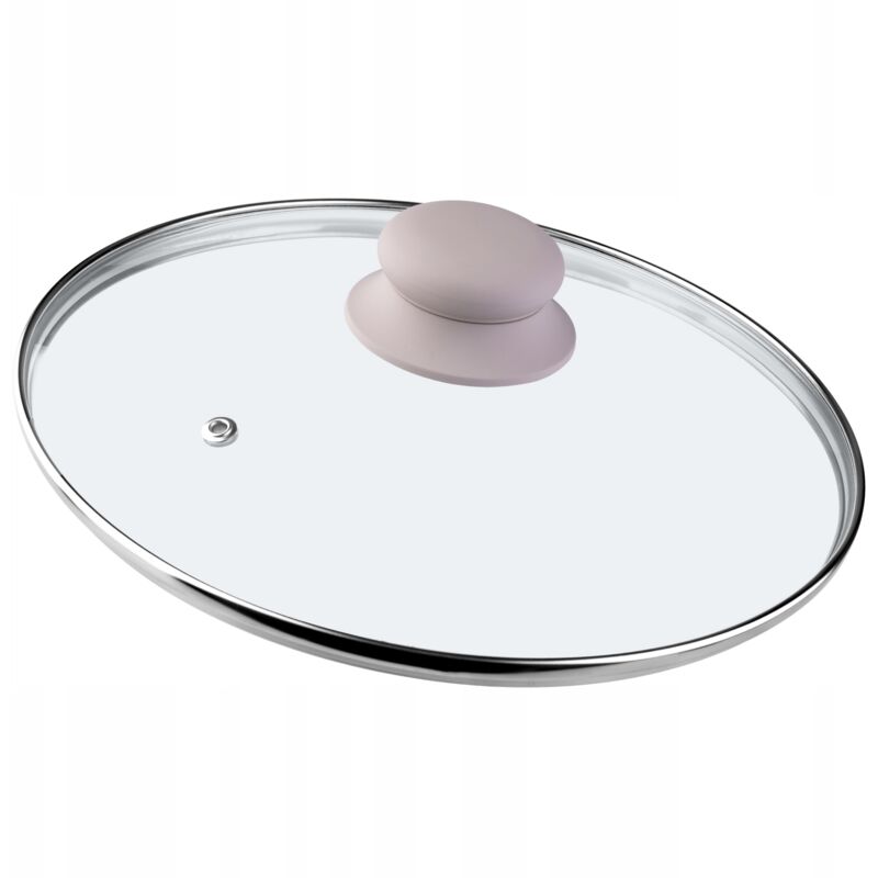 foto del prodotto kadax coperchio in vetro con manico in silicone e anello di ventilazione, accessorio da cucina per padelle, pentole e padelle beige, 24 cm 