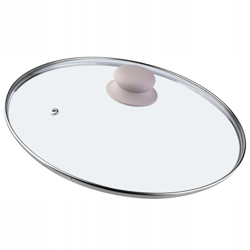 foto del prodotto kadax coperchio in vetro con manico in silicone e anello di ventilazione, accessorio da cucina per padelle, pentole e padelle beige, 26 cm 