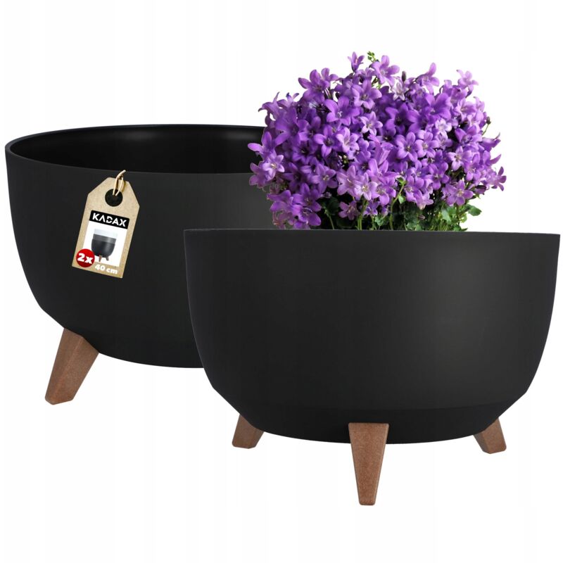 foto del prodotto kadax coperchio per vaso da fiori inserto per ciotola 40 cm nero 2 pz