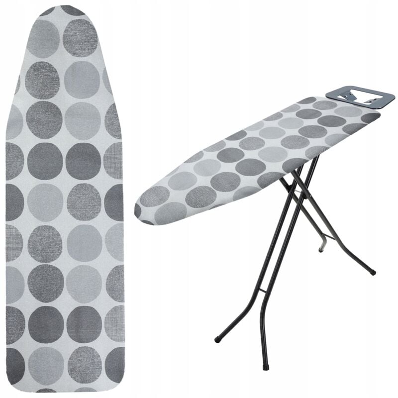 foto del prodotto kadax copriasse da stiro con coulisse, per una stiratura pi veloce, universale, in 2 misure, cotone, cerchio grigio, 112 x 32 cm