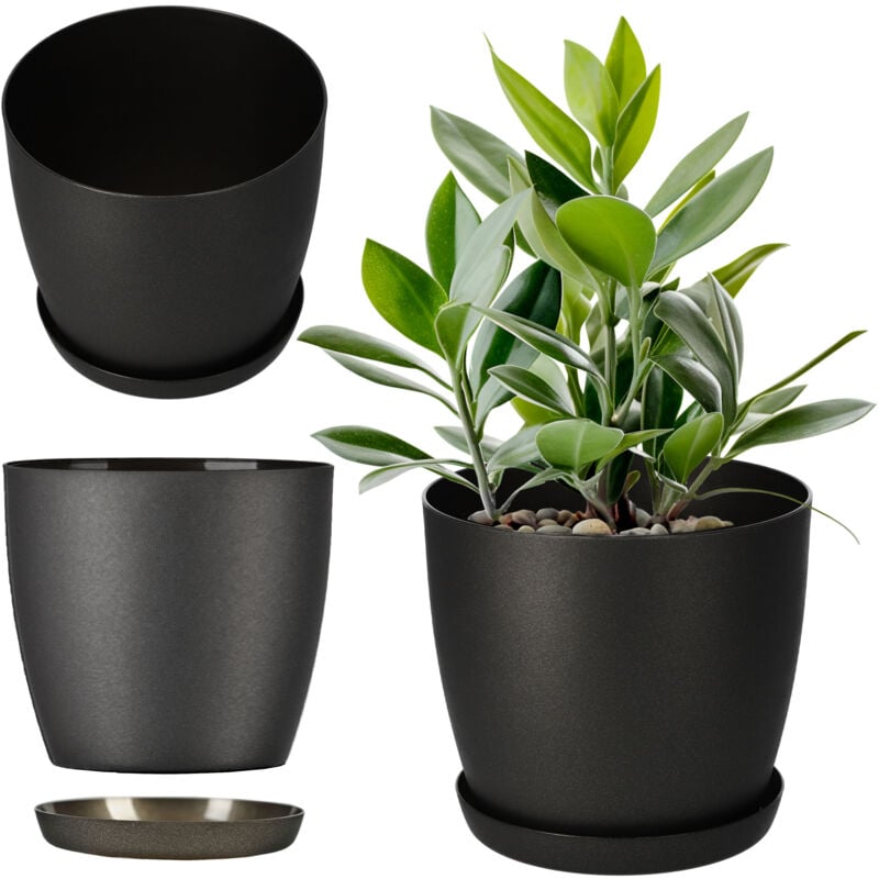 foto del prodotto kadax coprivaso vaso da fiori da 30 cm per fiori con supporto in grafite per soggiorno
