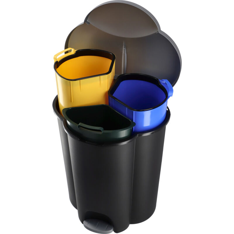 foto del prodotto kadax - curver cestino per la raccolta differenziata 40 litri 3 contenitori