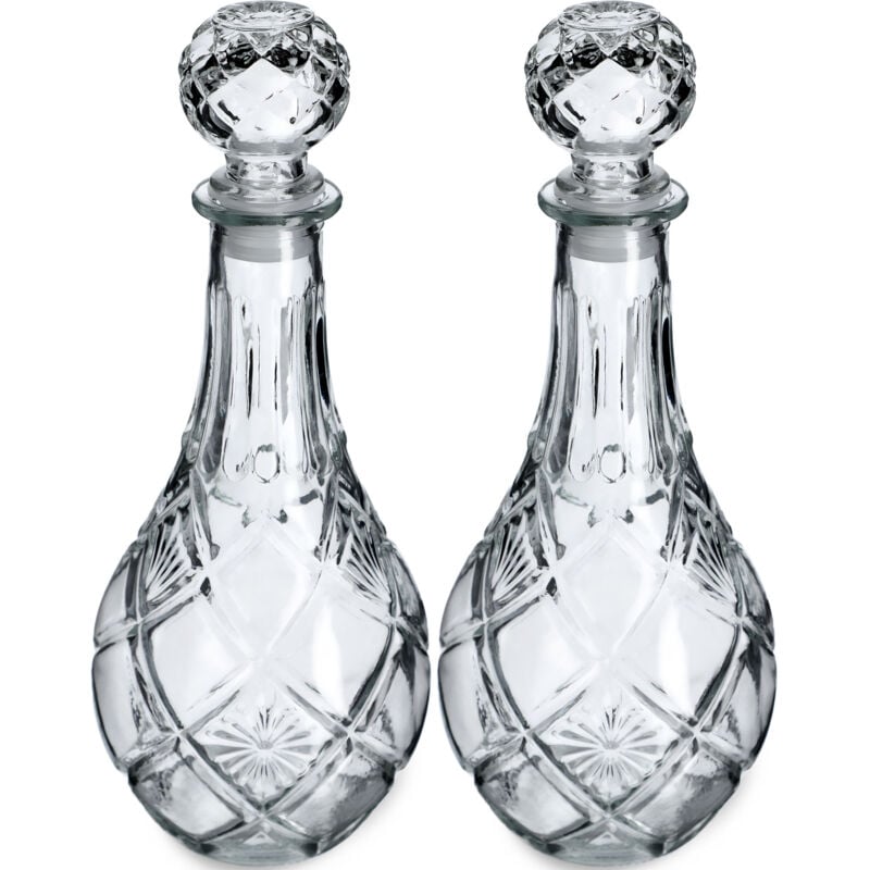 foto del prodotto kadax elegante decanter per whisky da uomo - classico decanter per vino dal design unico - bottiglia di whisky in regalo 0,8 l - 2 pezzi