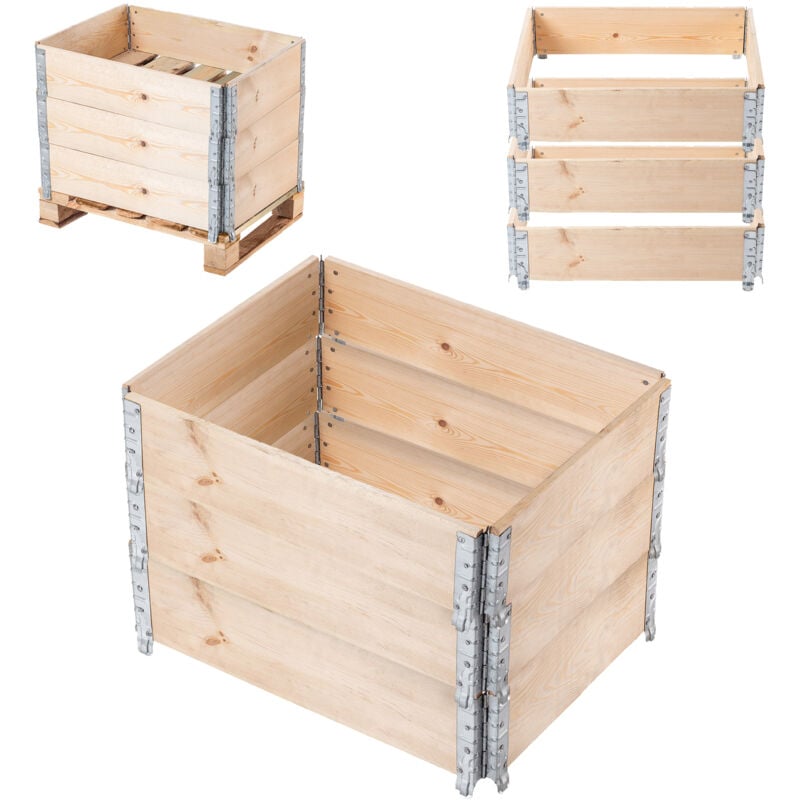 foto del prodotto kadax estensione pallet in legno 60x80 cm confezione letto contenitore pallet 3 pezzi