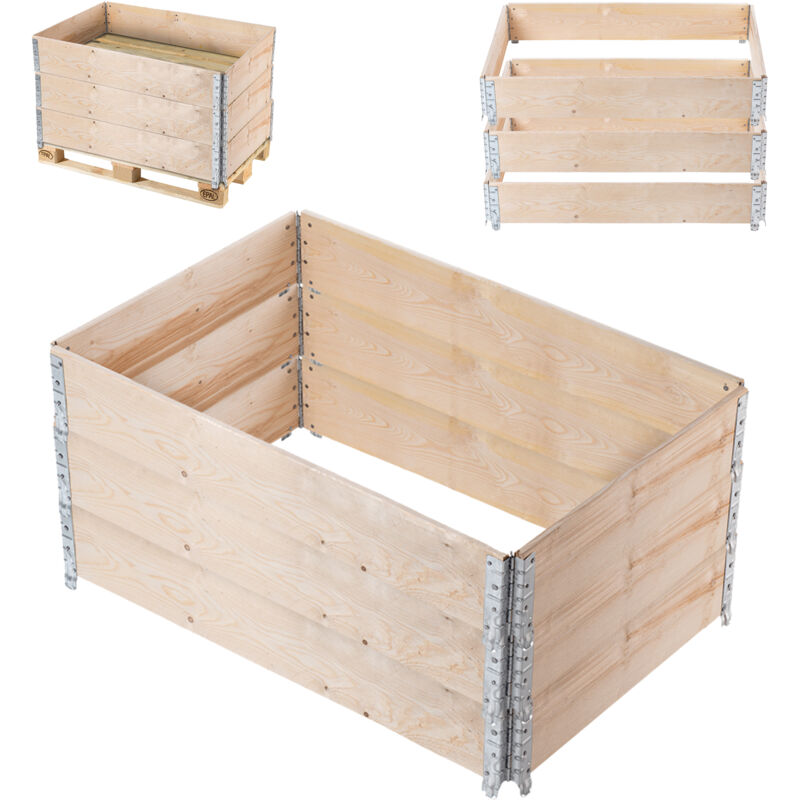 foto del prodotto kadax estensione per pallet in legno 120x80cm letto per pallet contenitore confezione da 3 pz