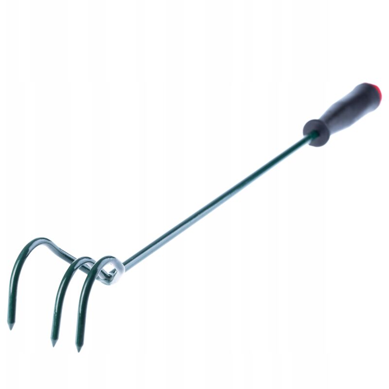foto del prodotto kadax estirpatore con 3 denti collare per piccoli fiori con manico in metallo accessorio da giardino per stringere il terreno, coltivatore da
