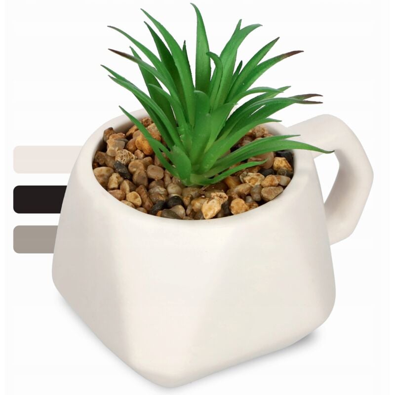 foto del prodotto kadax fiore artificiale pianta grassa decorativa bianco