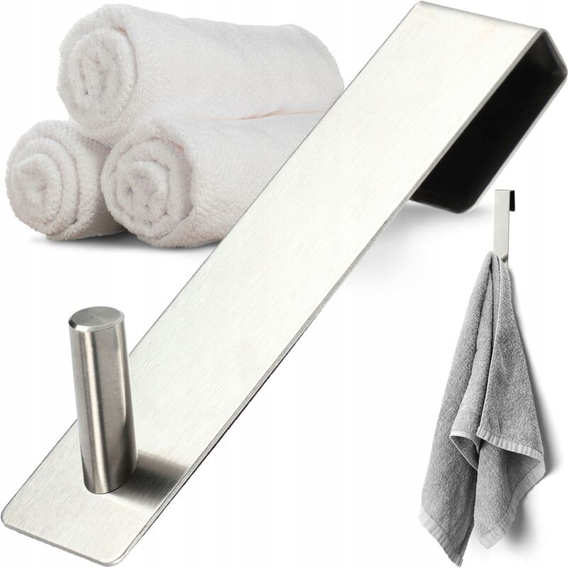 foto del prodotto kadax gancio sopra la porta, appendiabiti sopra la porta, acciaio inossidabile, gancio appendiabiti sopra la porta, argento, 1 pezzo, singolo