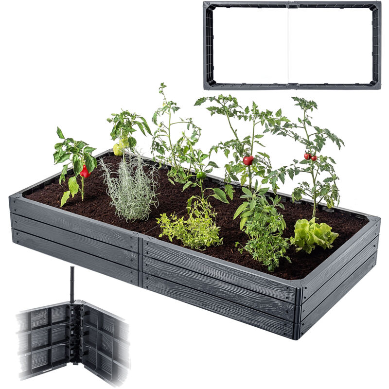 foto del prodotto kadax grocery fioriera rialzata fioriera antracite 150x75 cm
