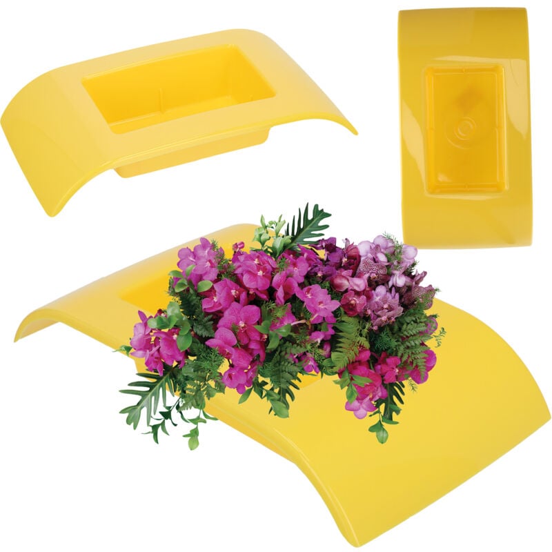 foto del prodotto kadax ikebana vaso ikebana in plastica, fioriera giapponese di girasole, vaso ikebana, bouquet di fiori, 9,8 pollici, giallo