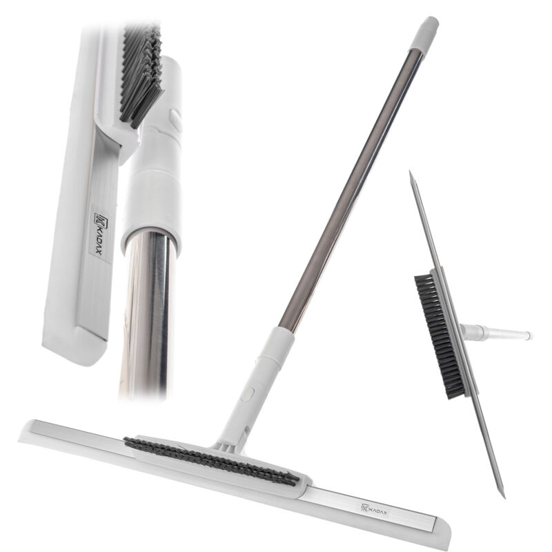 foto del prodotto kadax kit pulizia 2 in 1, scopa scopa, raschietto acqua, bastone telescopico