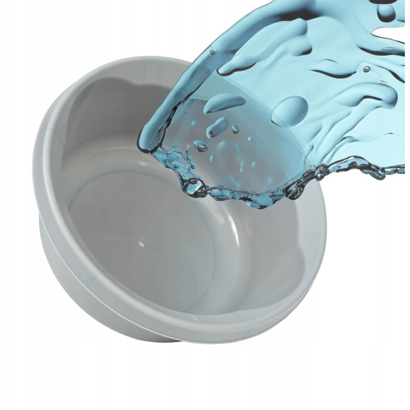 foto del prodotto kadax lavabo lavabo da bagno rotondo robusto in plastica opaca versatile grigio chiaro 9 litri