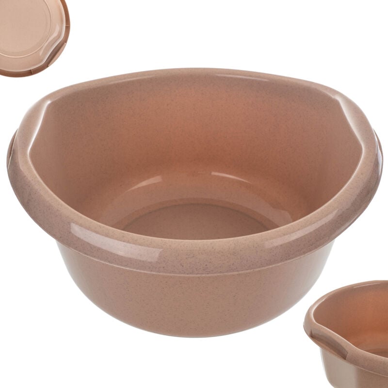 foto del prodotto kadax lavabo rotondo in plastica profondo e robusto lavabo grande ideale per bagno, lavanderia, cucina e casa ecru, 10l 