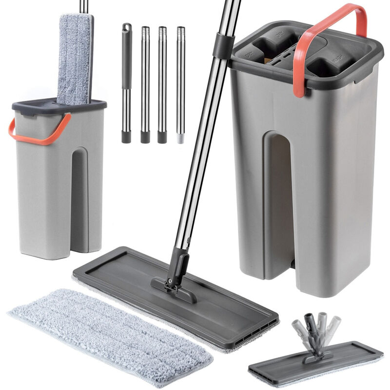 foto del prodotto kadax mop con secchio a due camere da 6 l, spremiagrumi per il lavaggio di pavimenti lunghi