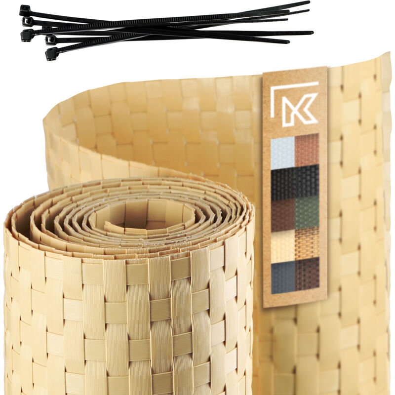 foto del prodotto kadax nastro di recinzione beige per pannelli di recinzione 19 cm 2,55 m copertura per recinzione