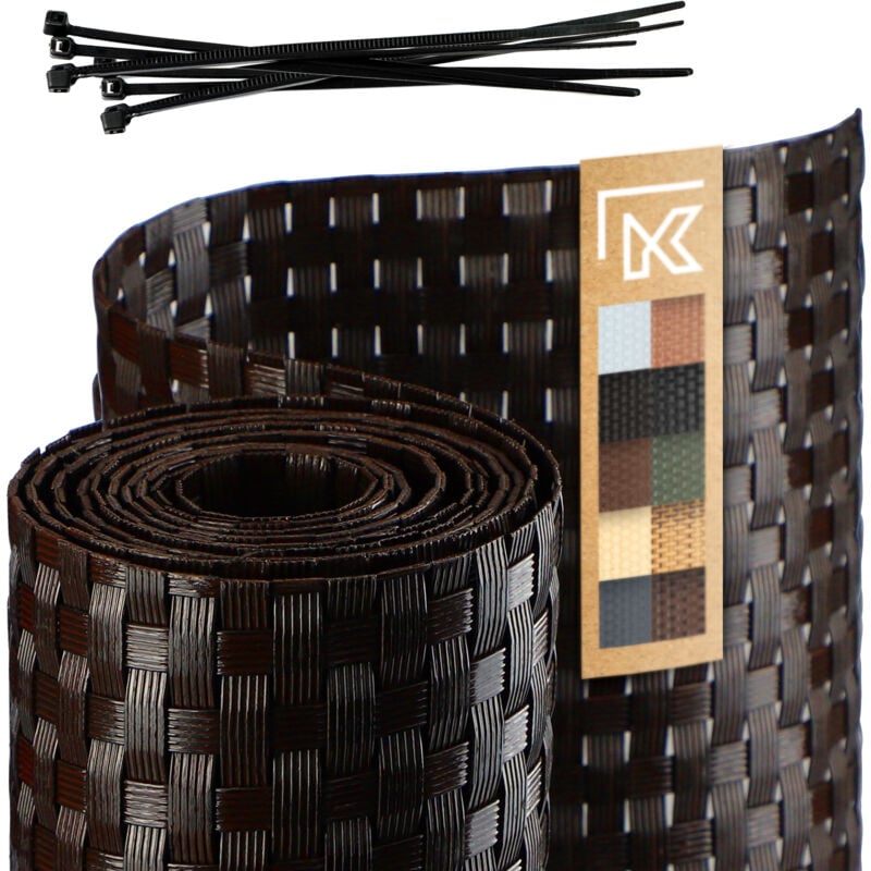 foto del prodotto kadax - nastro di recinzione marrone per pannelli di recinzione 19 cm 2,55 m