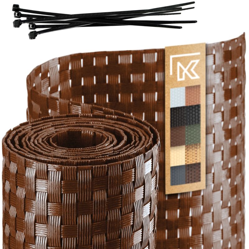 foto del prodotto kadax - nastro di recinzione marrone per pannelli di recinzione 19 cm 2,55 m