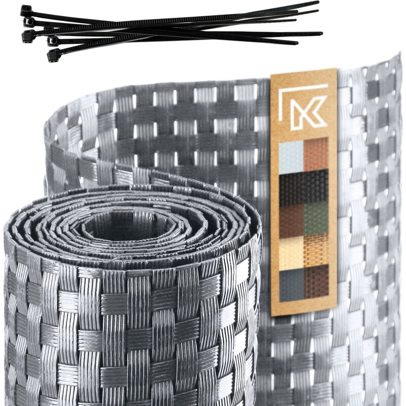 foto del prodotto kadax nastro per recinzione grigio per pannelli di recinzione 19 cm 2,55 m