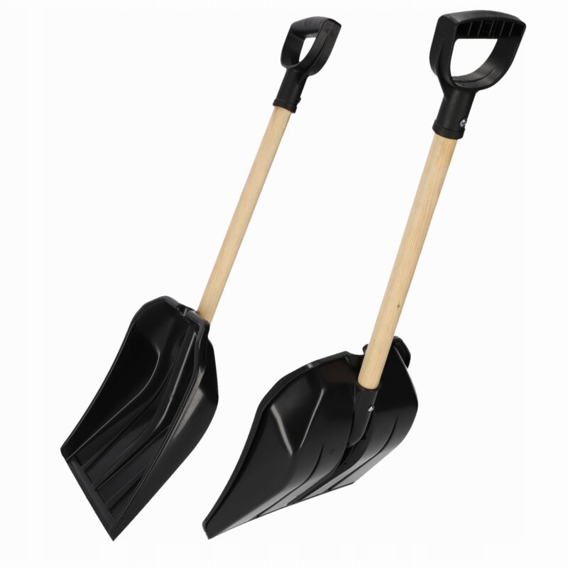 foto del prodotto kadax pala da neve piccola in plastica comoda con manico in legno pala da neve con manico ergonomico a d pala da neve 60 x 30 cm 