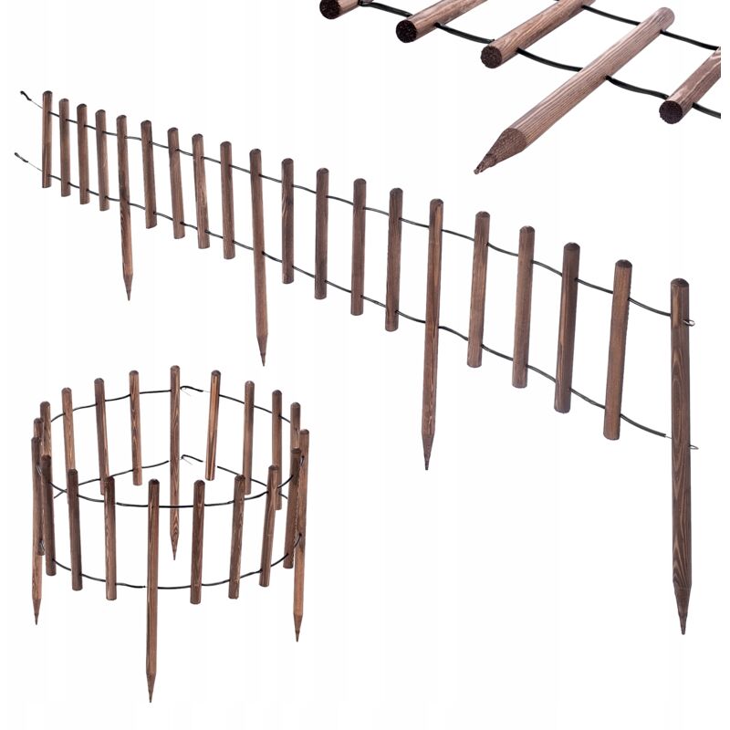foto del prodotto kadax palizzata da giardino con bordo in legno 185 cm