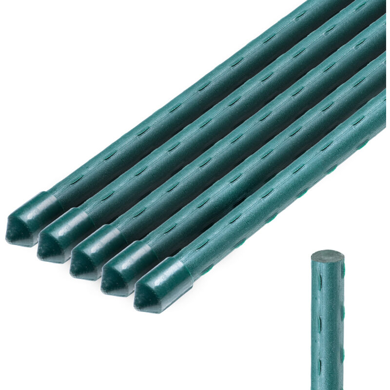 foto del prodotto kadax palo per piante 180 cm supporto per fiori di pomodoro acciaio rivestito 5 pezzi
