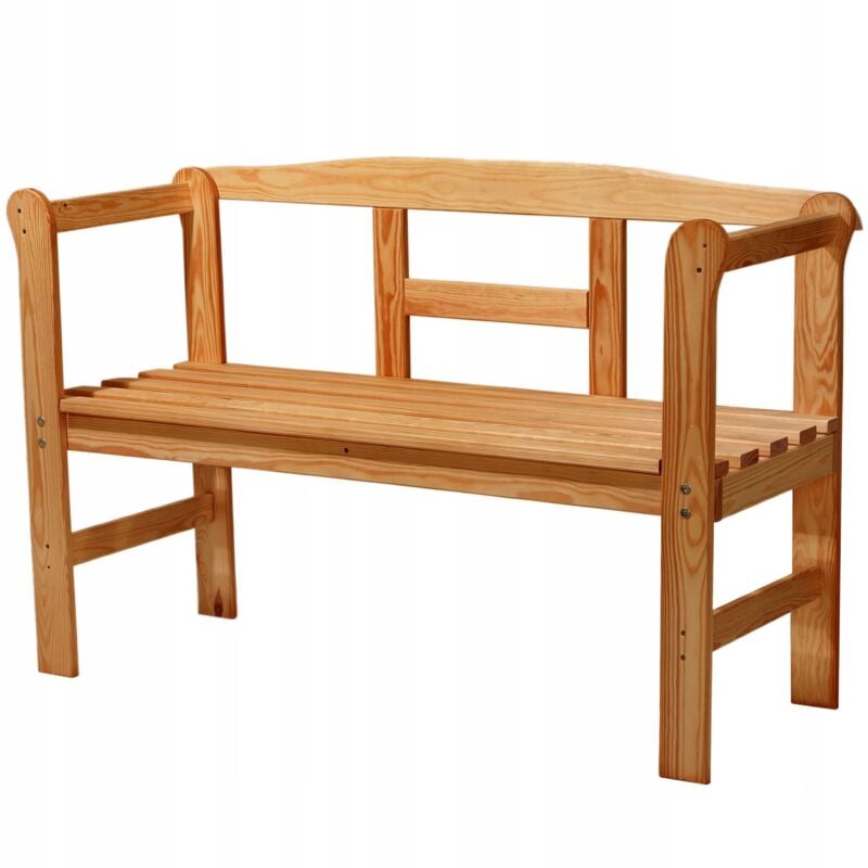 foto del prodotto kadax panchina da giardino con schienale in legno 119 cm terrazza giardino tik