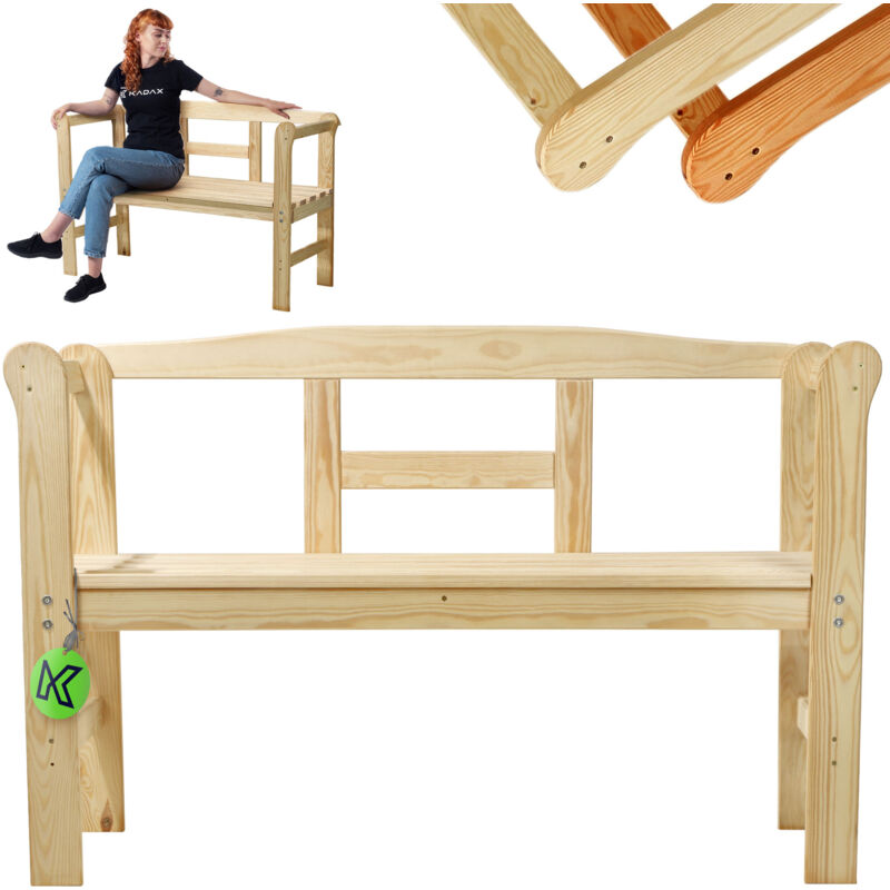 foto del prodotto kadax panchina da giardino in legno con schienale 119 cm per terrazza