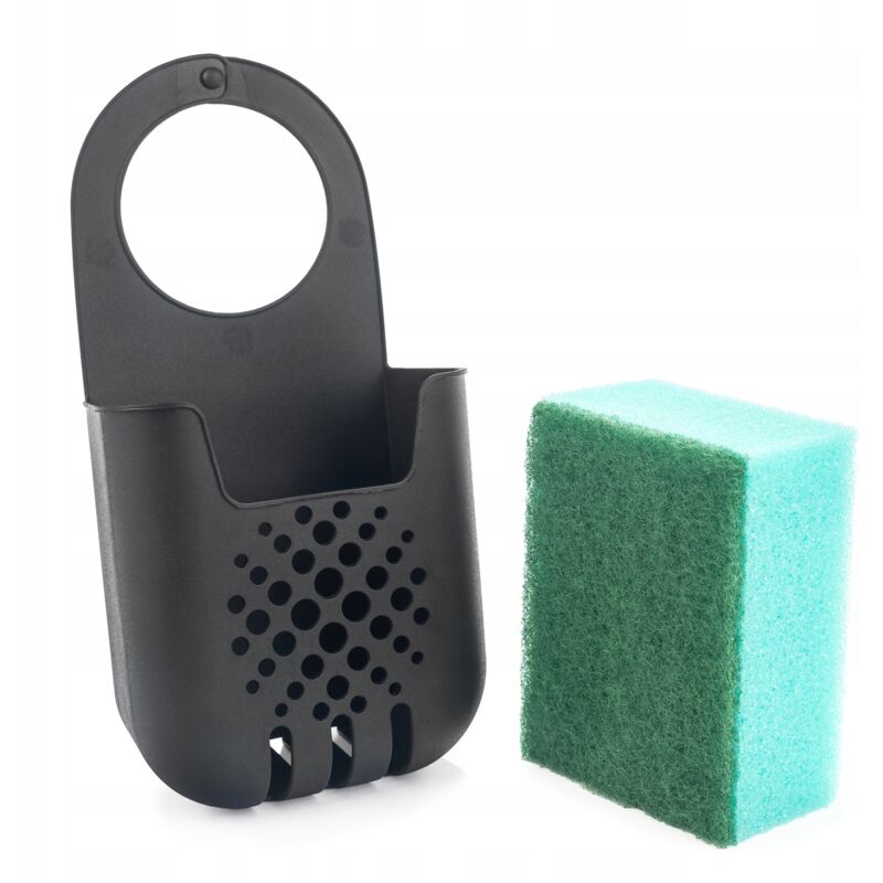 foto del prodotto kadax porta spugna, scolapiatti per spugna, cestino sospeso per riporre le spugne, ripiano per rubinetto, aiuto per l organizzazione della cucina