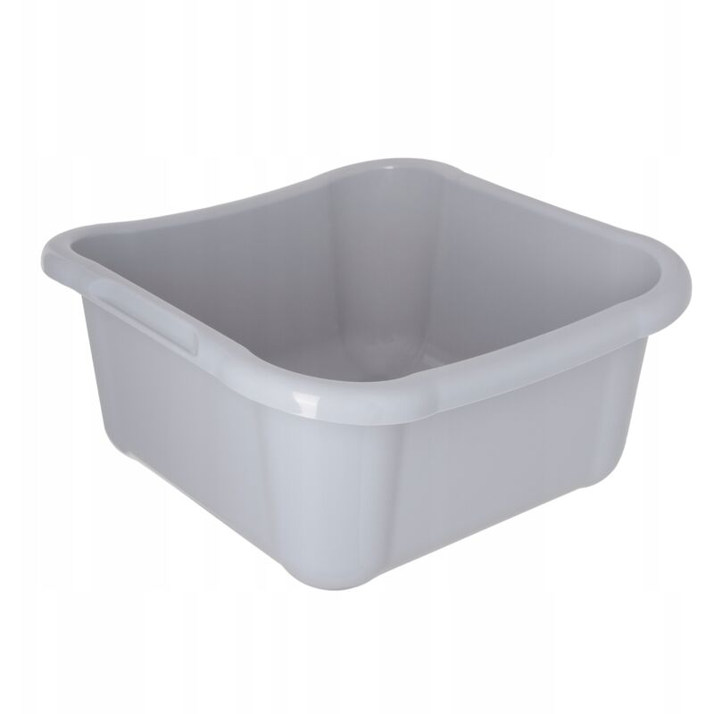 foto del prodotto kadax portabiancheria rettangolare, robusto, con comode maniglie, contenitore portaoggetti, contenitore per pulizia compatto, grigio chiaro, 12 l