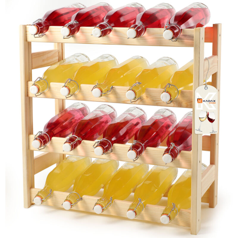 foto del prodotto kadax portabottiglie in legno 20 bottiglie scaffale per liquori