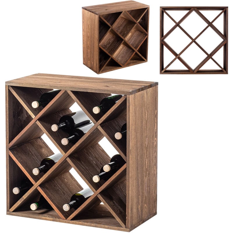 foto del prodotto kadax portabottiglie in legno per vino, 24 bottiglie, scaffale per liquori, regalo, 60 cm