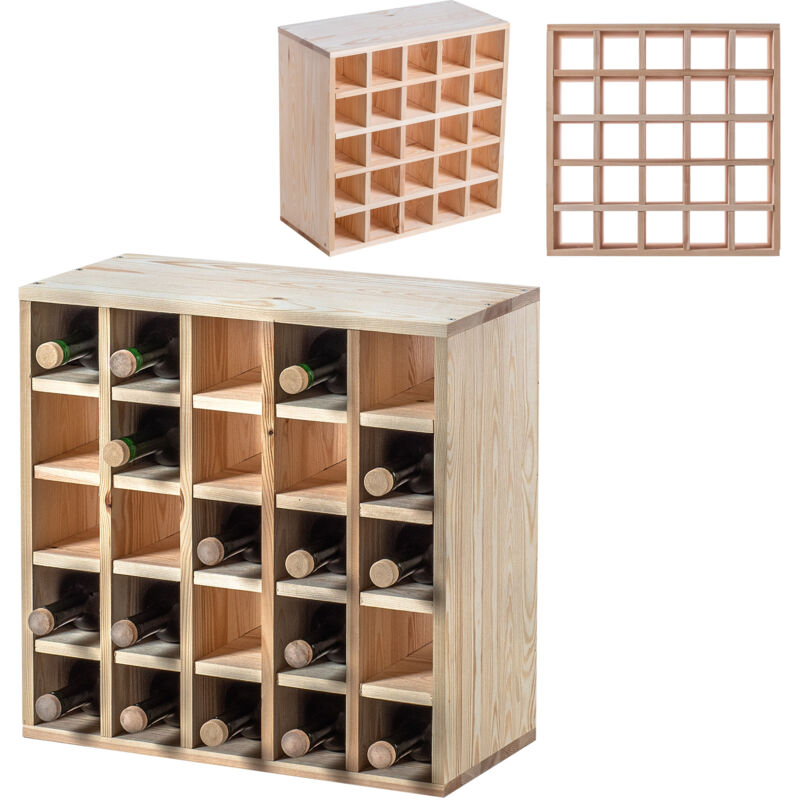 foto del prodotto kadax portabottiglie in legno per vino, 25 bottiglie di liquore, scaffale regalo, 52 cm