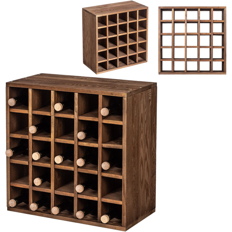 foto del prodotto kadax portabottiglie in legno per vino, 25 bottiglie di liquore, scaffale regalo, 52 cm