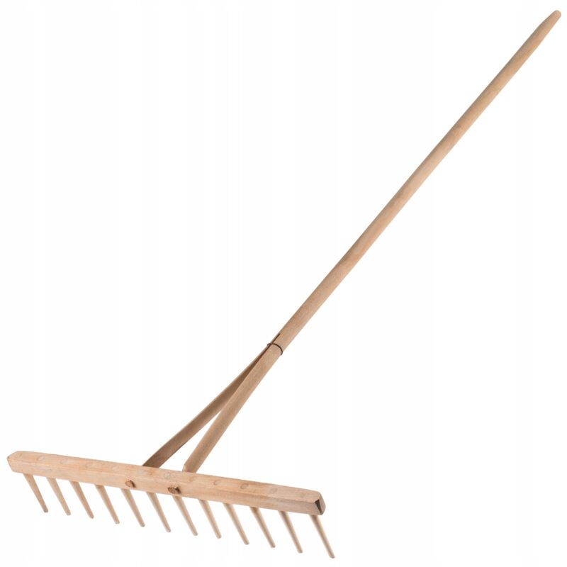 foto del prodotto kadax rastrello per fieno con manico lungo in legno per una raccolta efficiente e comoda, rastrello per foglie da giardino, attrezzo da