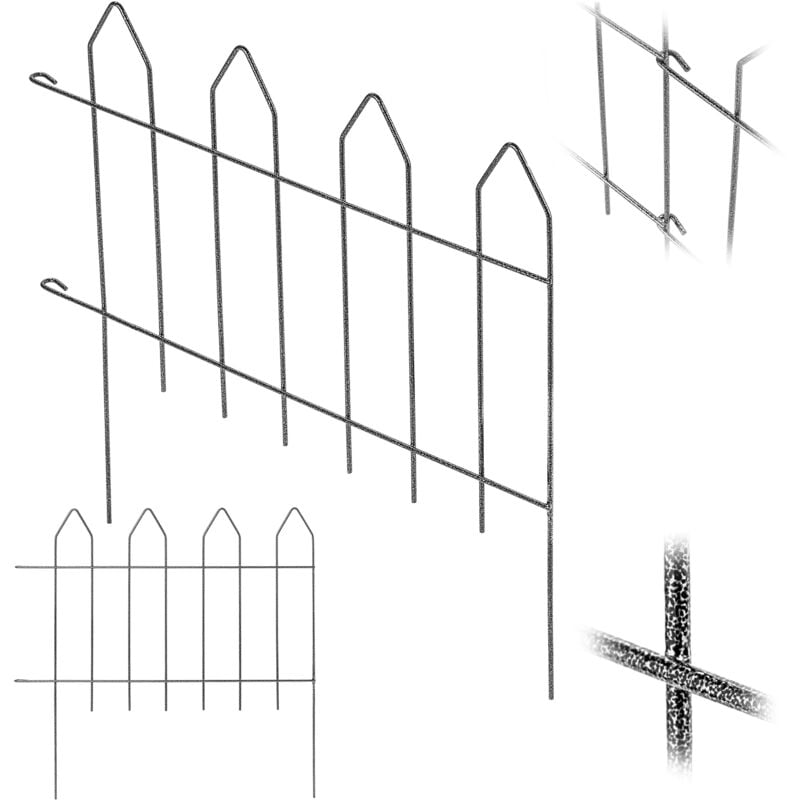 foto del prodotto kadax recinzione da giardino recinzione per palizzata in metallo saldato, alta 100 cm