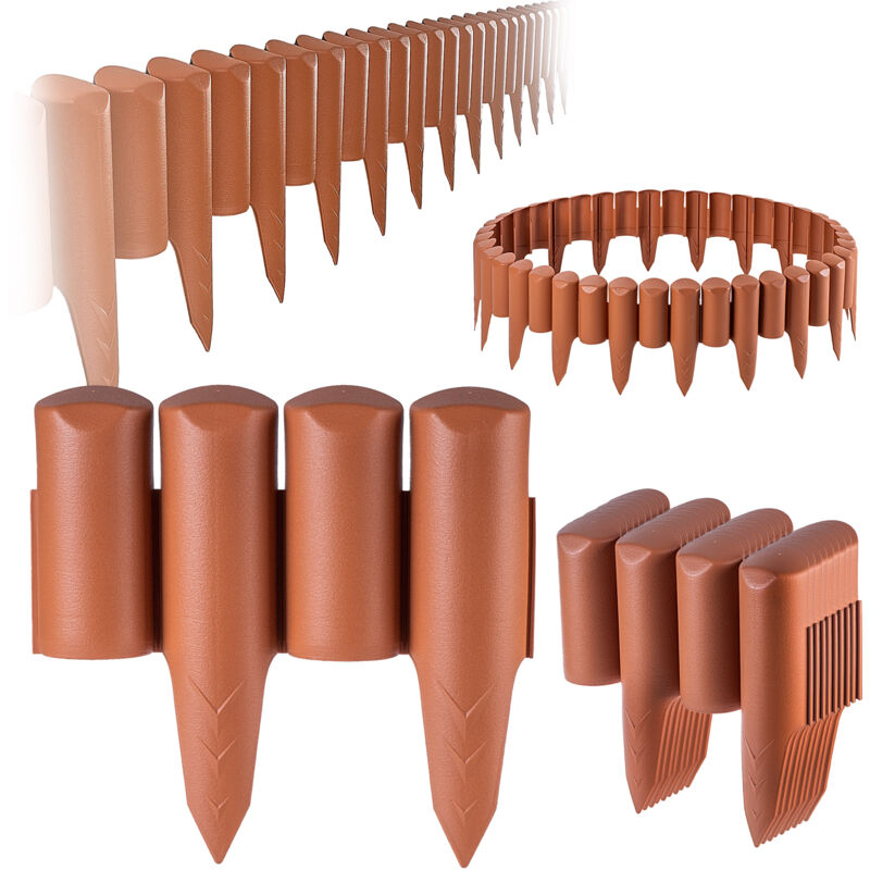 foto del prodotto kadax recinzione per recinzione da giardino con palizzata, 2,5 m, in plastica, terracotta