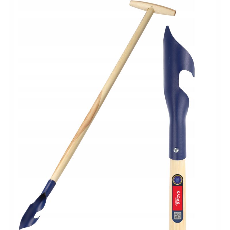 foto del prodotto kadax sarchiatore con manico in legno sarchiatore in metallo con testa a spirale sarchiatore per rimuovere le erbacce l 116 cm, blu 
