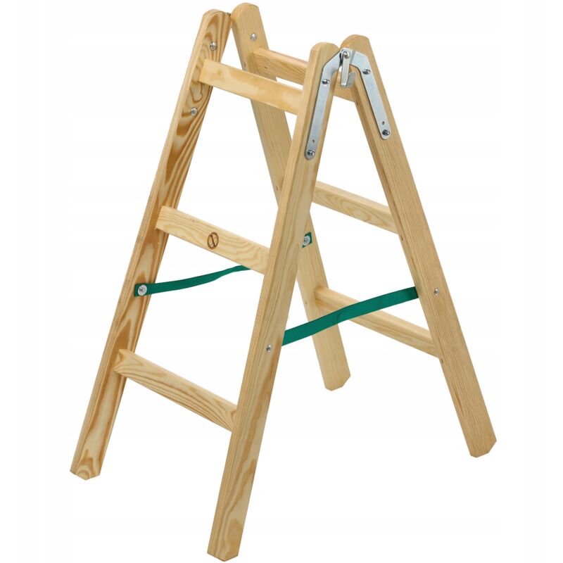 foto del prodotto kadax scaletta pieghevole in legno scala con struttura robusta e sicura, progettata per un accesso facile e comodo alle altezze 3 gradini 