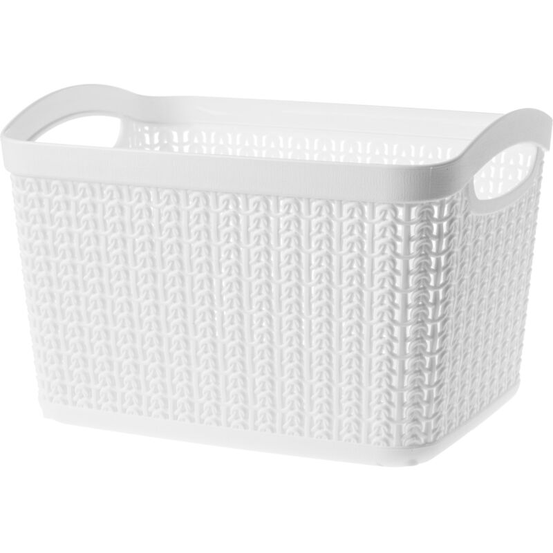 immagine 0 del prodotto kadax scatola portaoggetti in plastica, cestino portaoggetti con design aperto e maniglie robuste per organizzare il bagno bianco, 6,6 l 