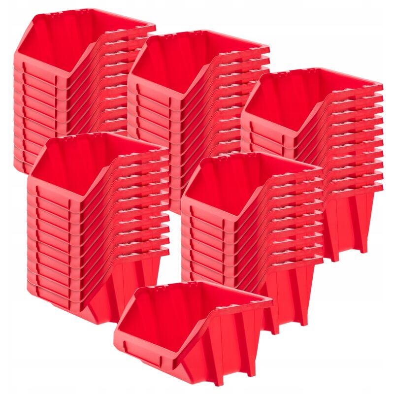 immagine 0 del prodotto kadax scatole portaoggetti in plastica pp, confezione da 50, varie dimensioni e colori, rosso, 118 x 98 mm