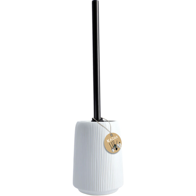 foto del prodotto kadax scopino per wc per wc rotondo con contenitore su supporto in ceramica