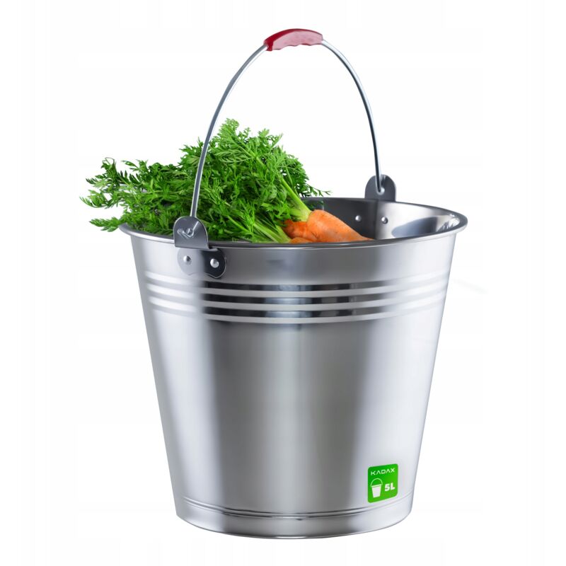 foto del prodotto kadax secchio industriale in acciaio con manico 5l in metallo