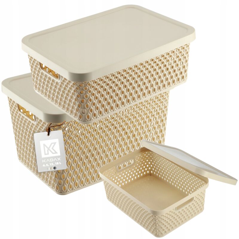 foto del prodotto kadax set con contenitore e cestino organizer per coperchio 4,5 l 12 l 18 l