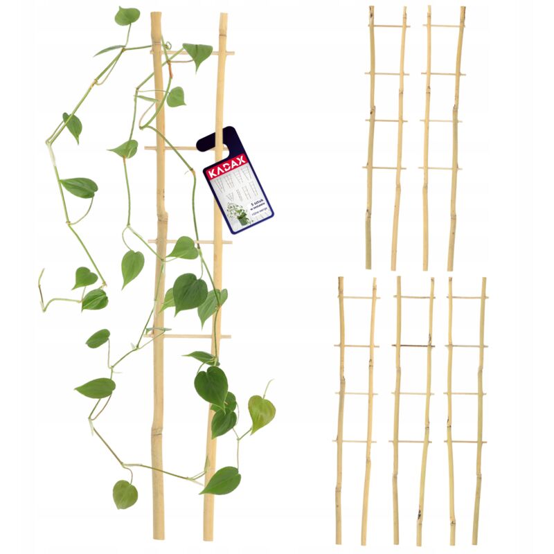 foto del prodotto kadax set di 5 scale in bamb , a forma di v, altezza 38 cm, doppie